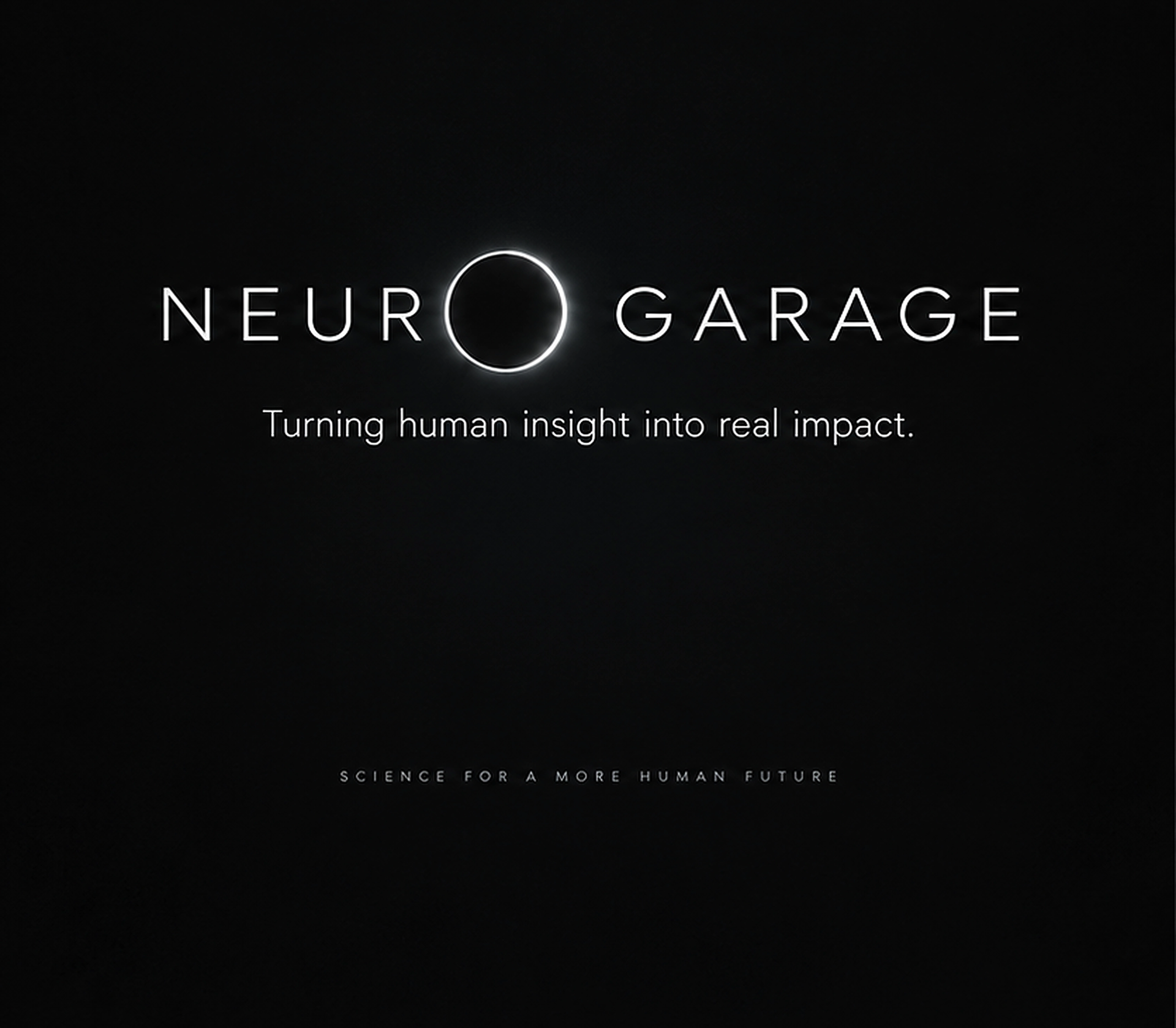 Neuro Garage logo evolving into its eclipse core.