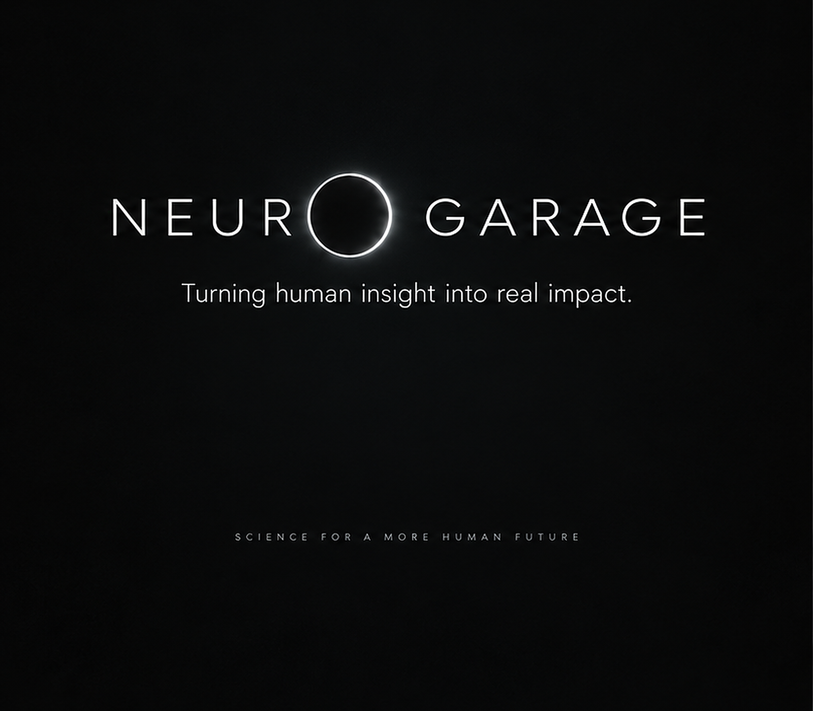 Neuro Garage logo evolving into its eclipse core.