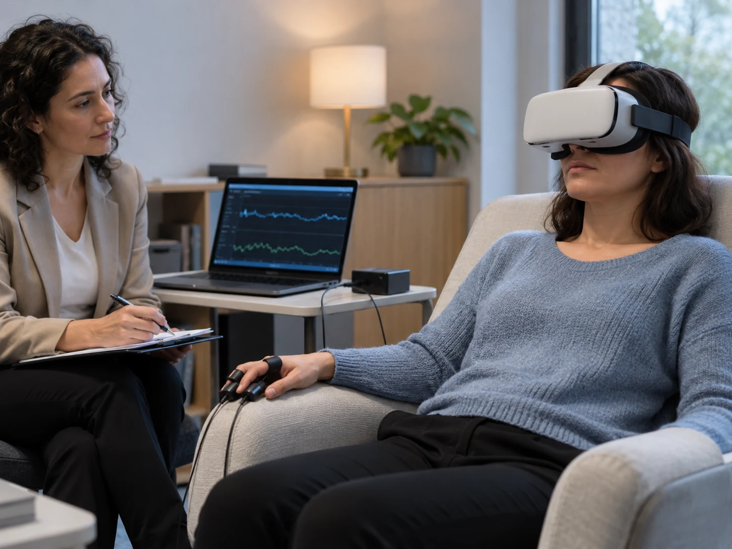 Anxiety Disorders Assessment, VR Exposure & Physiological Regulation research scene